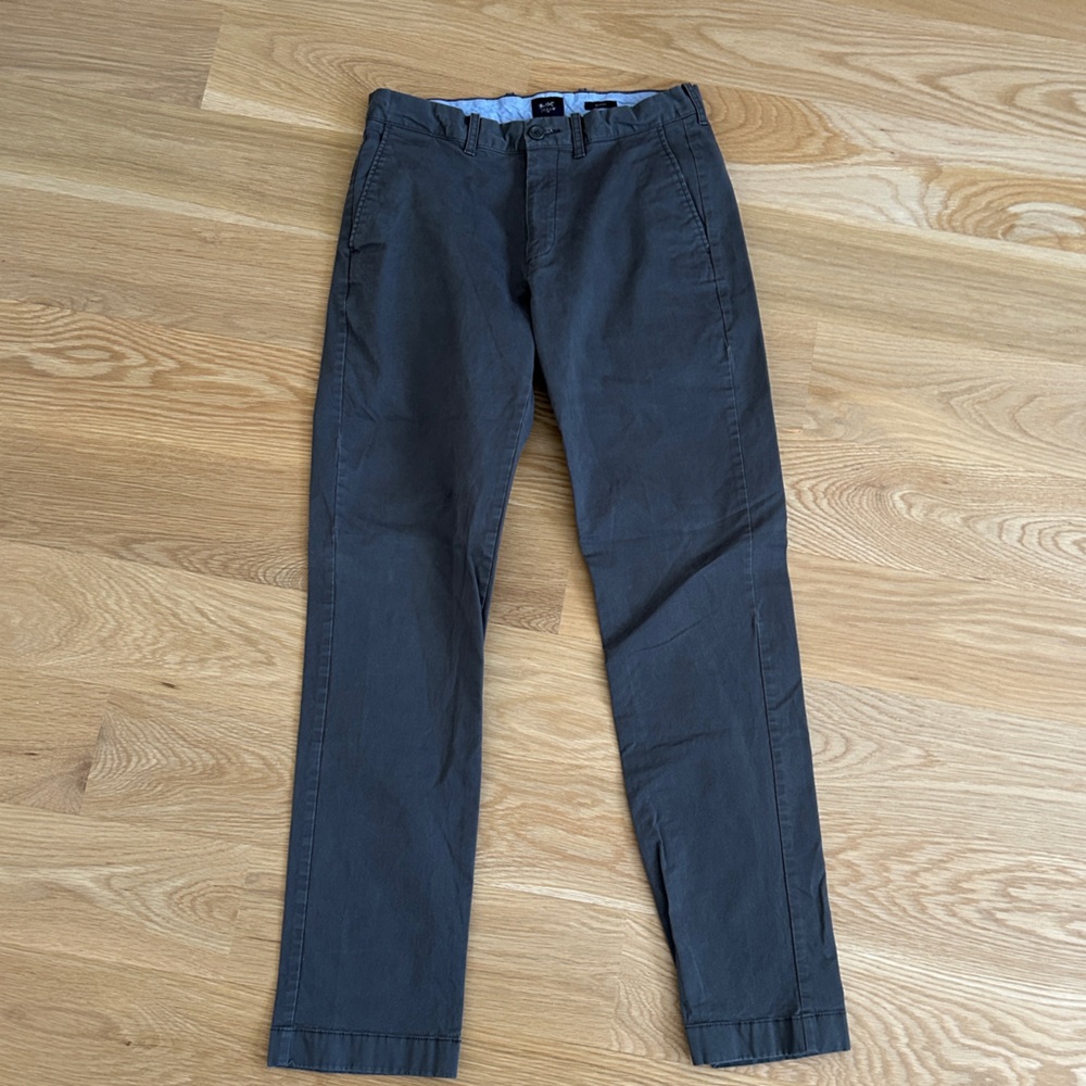 NWOT J. Crew Factory "Sutton" Straight-Fit Stretch Cotton Pant Medium Grey 29x32